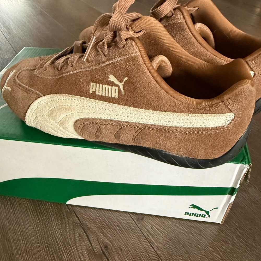 Puma Speedcat Brown & Cream Suede Low-Top Sneakers - Picture 5 of 8